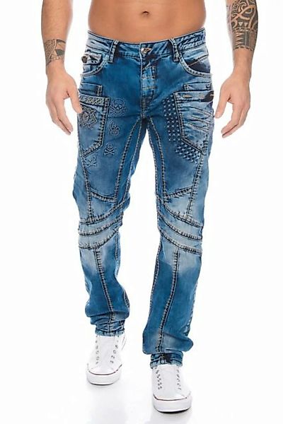 Cipo & Baxx Slim-fit-Jeans Herren Jeans Hose mit stylischem Nahtdesign Jean günstig online kaufen