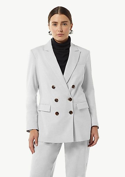 comma Jackenblazer Indoor-Blazer Doppelreihiger Blazer aus fließendem Flane günstig online kaufen