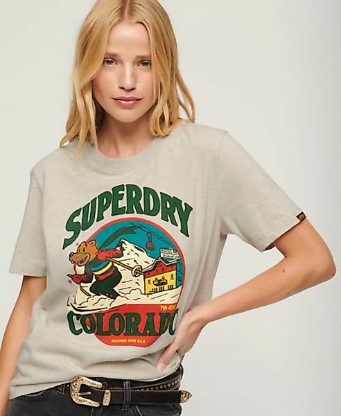 Superdry T-Shirt TRAVEL POSTCARD GRAPHIC TEE Oat Cream Marl günstig online kaufen