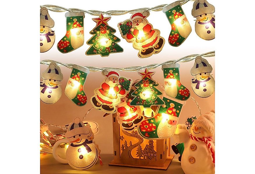 Rosnek LED-Lichterkette Weihnachtsmann, Schneemann, für Weihnachtsbaum Gart günstig online kaufen