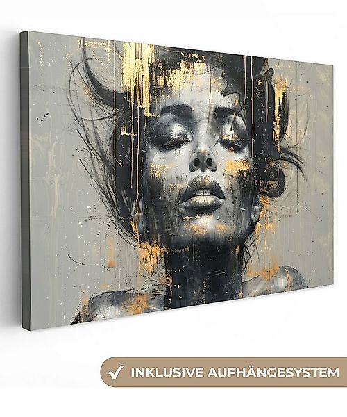 OneMillionCanvasses® Leinwandbild Frau - Kunst - Gold - Abstrakt - Glamour, günstig online kaufen