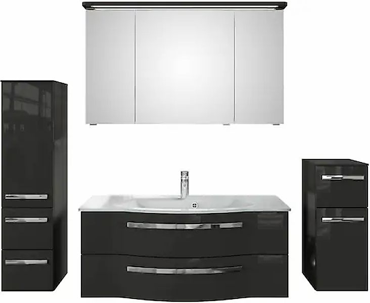 Saphir Badmöbel-Set »Serie 4005, vormontiert, Glaswaschbecken, Spiegelschra günstig online kaufen