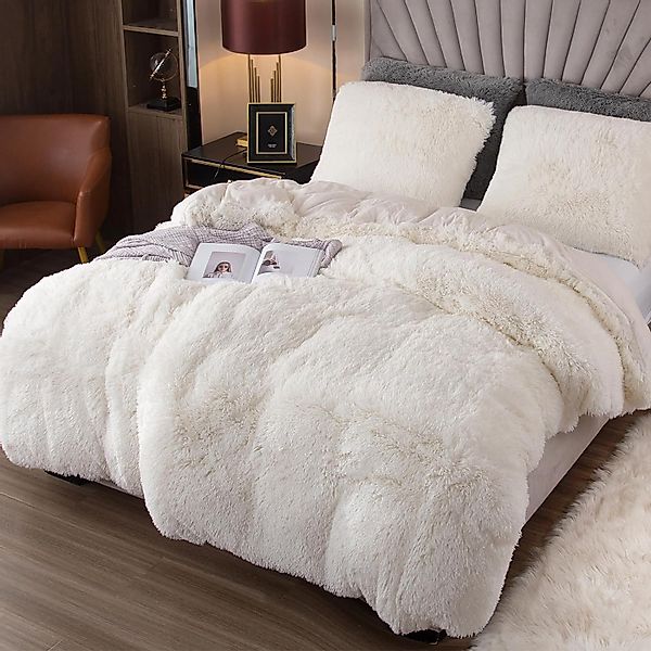 ibettertec Bettwäsche Plüsch Bettwäsche Set 135x200cm,200x200cm,Biber günstig online kaufen