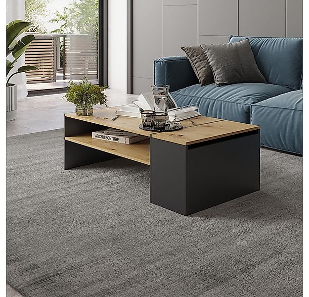 Vicco Couchtisch Rubby, Artisan Eiche/Anthrazit/Anthrazit, 110 x 60 cm (1-S günstig online kaufen