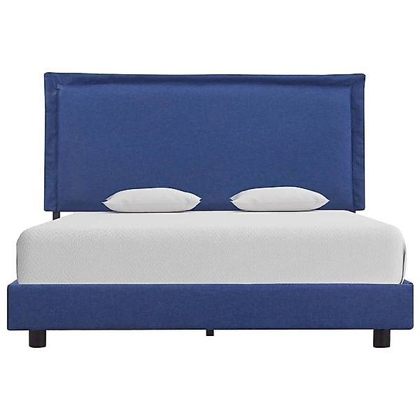 vidaXL Bett Bettgestell ohne Matratze Blau Stoff 135x190 cm günstig online kaufen