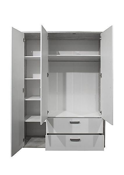 Mäusbacher Kleiderschrank in vintage wood grey / weiß matt lack mit 2 Schub günstig online kaufen