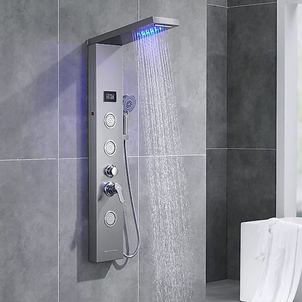 Auralum Duschsystem 5-Funktion LED Duschpaneel Badezimmer günstig online kaufen