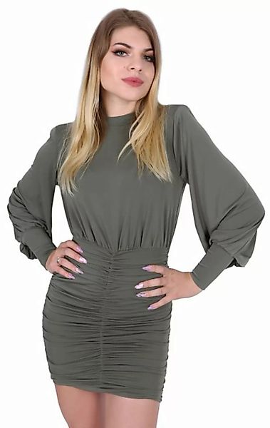 Sarcia.eu Minikleid Olivgrünes, drapiertes, kurzes Kleid mit Rollkragen Joh günstig online kaufen