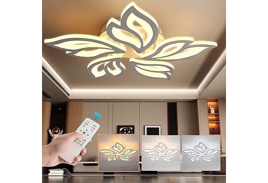 LETGOSPT Deckenleuchte Moderne LED Deckenleuchte Dimmbar Fernbedienung, Blu günstig online kaufen