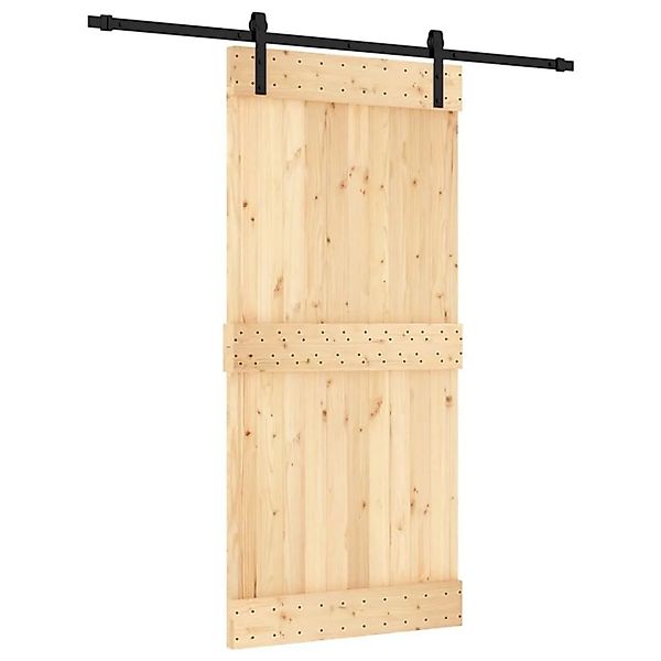 vidaXL Schiebetür mit Beschlag 95x210 cm Massivholz Kiefer 3202990 günstig online kaufen