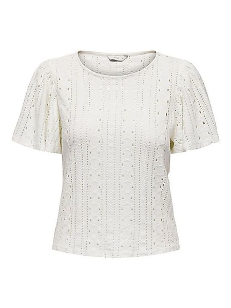 ONLY Blusenshirt Kurzärmlig mit Rundhalsausschnitt & Lochmuster ONLRIVERSID günstig online kaufen