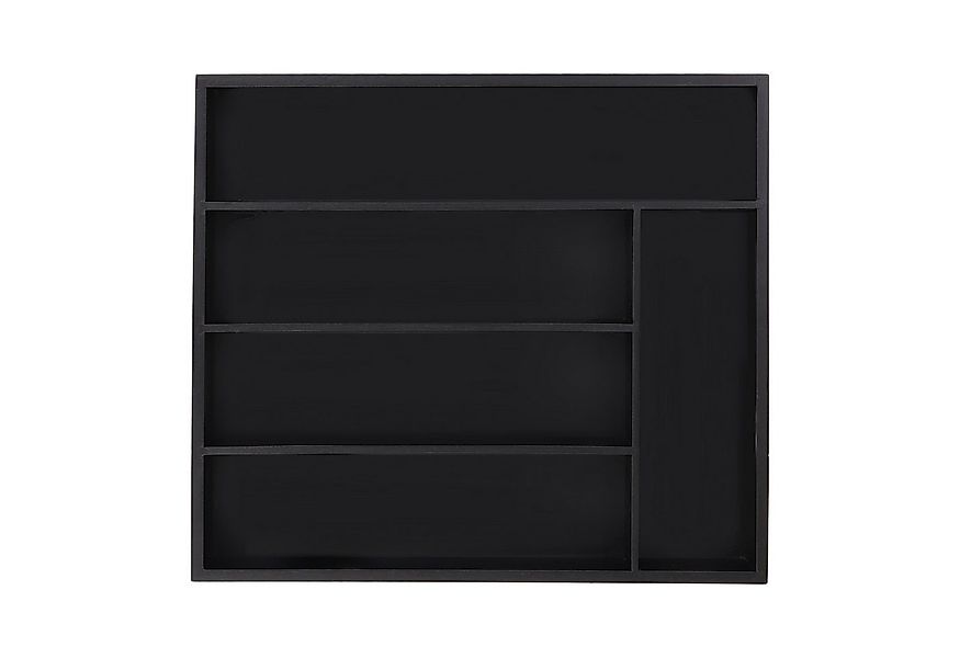 relaxdays Besteckkasten Schwarzer Besteckkasten 5 Fächer günstig online kaufen