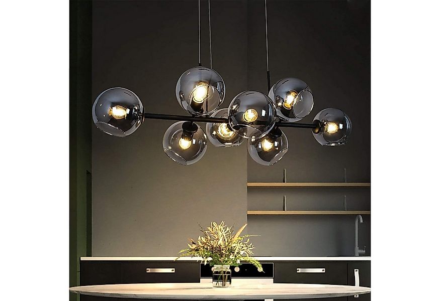 Nettlife LED Pendelleuchte Pendelleuchte 8-Lampen Glas Kugel, LED wechselba günstig online kaufen