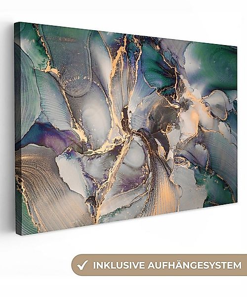 OneMillionCanvasses® Leinwandbild Gold - Blau - Marmor, Fotodruck (1 St), L günstig online kaufen