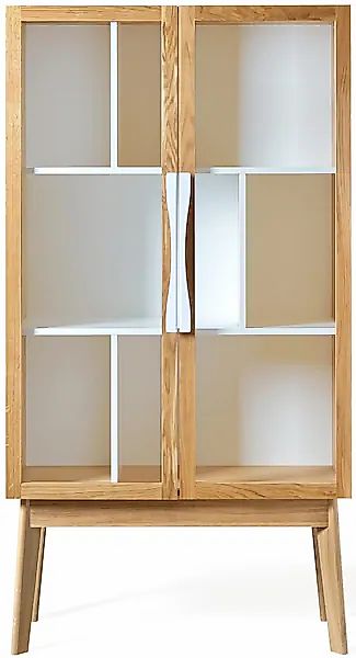 Woodman Bücherregal »Hilla«, Breite 88 cm, Türen mit Glaseinsätzen, Holzfur günstig online kaufen