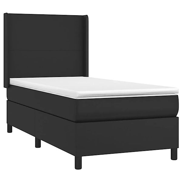 vidaXL Boxspringbett mit Matratze & LED Schwarz 80x200 cm Kunstleder 313922 günstig online kaufen