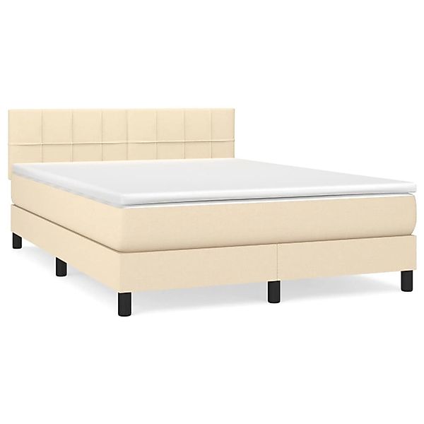 vidaXL Boxspringbett mit Matratze Creme 140x190 cm Stoff 3140054 günstig online kaufen
