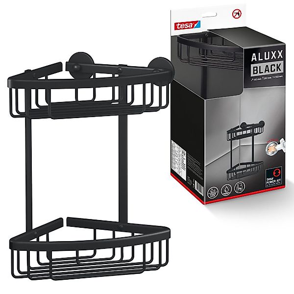 tesa Duschablage ALUXX BLACK Eck-Duschablage zweistöckig, günstig online kaufen