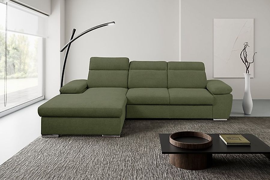 WERK2 Ecksofa »Palma modernes Schlafsofa mit Bettkasten, L-Form, B/T 282/18 günstig online kaufen