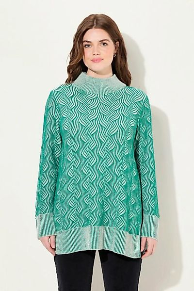 Ulla Popken Strickpullover Pullover Zopfmuster Langarm Biobaumwolle günstig online kaufen