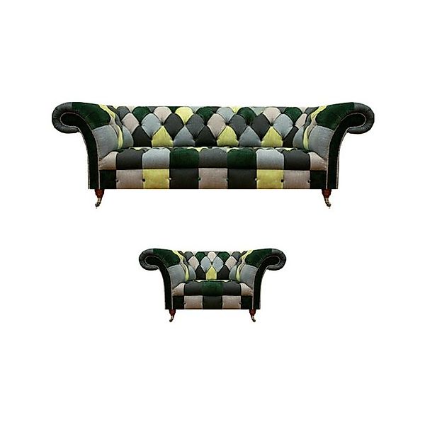 JVmoebel Chesterfield-Sofa Designer Möbel Dreisitze Sofa Couch Chesterfield günstig online kaufen