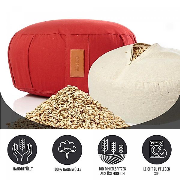 GORILLA SPORTS Bodenkissen Yogakissen - Rund, 100%Baumwolle, Meditationskis günstig online kaufen