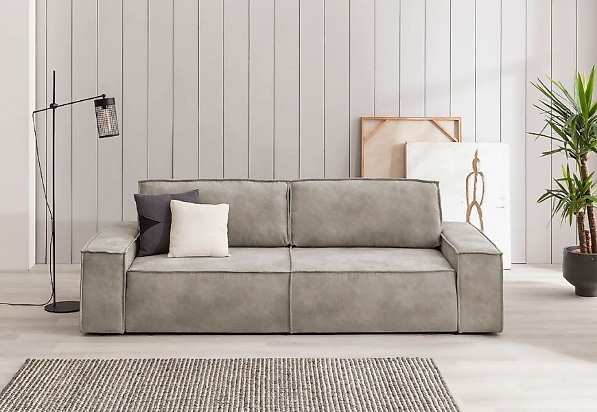Home affaire 3-Sitzer "SHERWOOD Schlafsofa (257cm) Cord, Samtvelours, Vinta günstig online kaufen