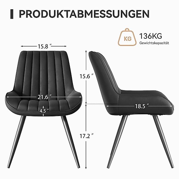 HawthyHome Esszimmerstuhl bequeme Polsterstühle Küchenstuhl, (2 günstig online kaufen