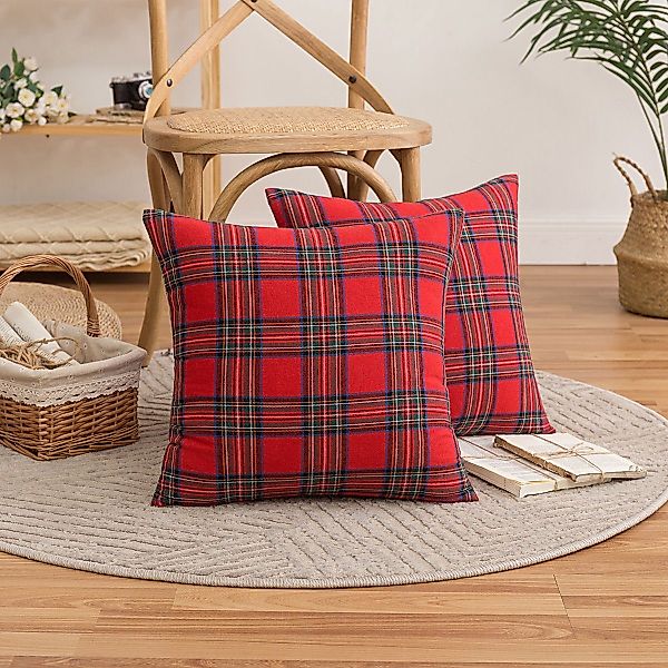 Rosnek Kissenbezug Kariert Kissenbezug Weihnachten Kissenhülle günstig online kaufen