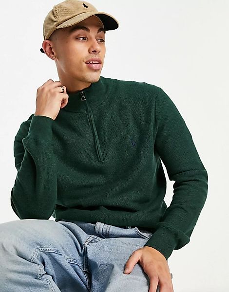 Polo Ralph Lauren – Strickpullover aus Pima-Baumwolle in Kalkgrün mit Marke günstig online kaufen