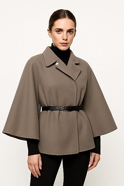 Worldclassca Poncho Worldclassca Poncho Crop Jacke Elegant Umhang Rollkrage günstig online kaufen