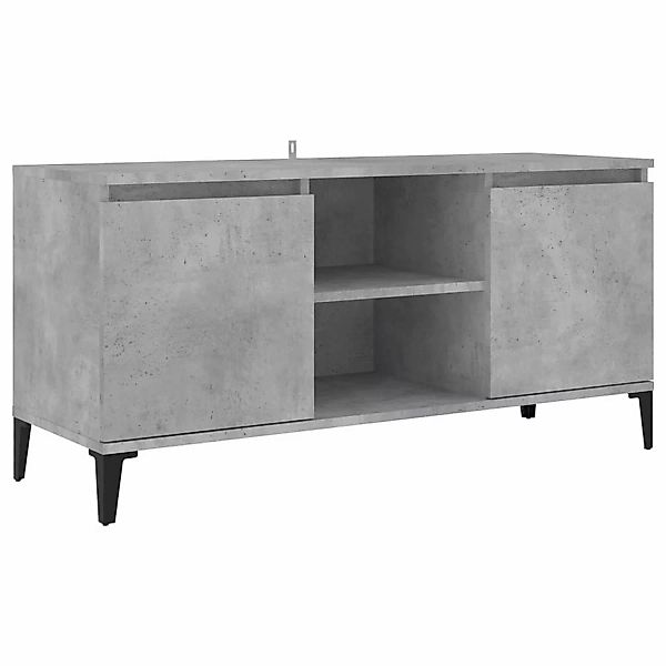 Tv-schrank Mit Metallbeinen Betongrau 103,5x35x50 Cm günstig online kaufen