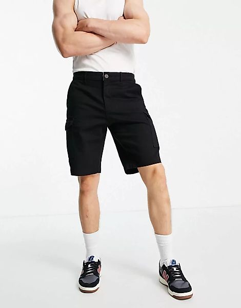 Jack & Jones – Intelligence – Cargo-Shorts aus Twill in Schwarz günstig online kaufen