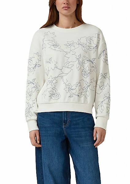s.Oliver Sweater, mir floraler Stickerei günstig online kaufen