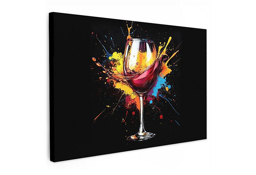 OneMillionCanvasses® Leinwandbild Wein - Glas - Graffiti - Getränk - Rot - günstig online kaufen