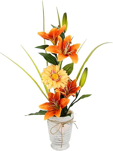 Kunstblume Gesteck aus Lilie und Gerbera, günstig online kaufen