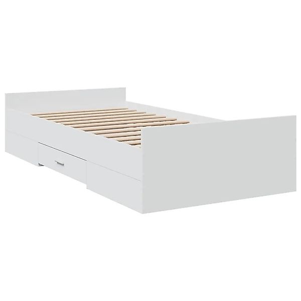 vidaXL Bettgestell mit Schubladen Weiß 75x190 cm Holzwerkstoff 3280349 günstig online kaufen
