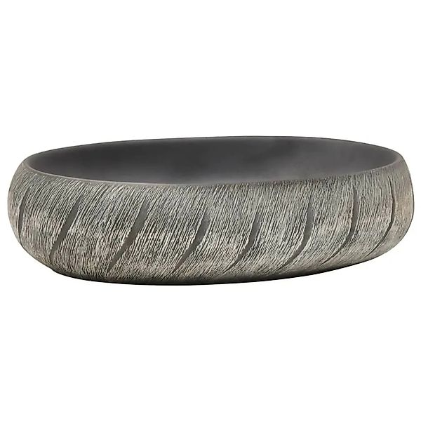 vidaXL Aufsatzwaschbecken Schwarz und Grau Oval 59x40x15 cm Keramik 155080 günstig online kaufen