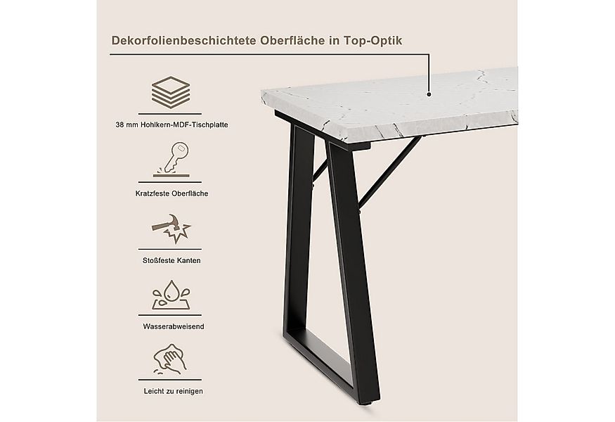 HOMAVO Essgruppe 5-teilig – Esstisch mit 4 Polsterstühlen, modern & vielsei günstig online kaufen