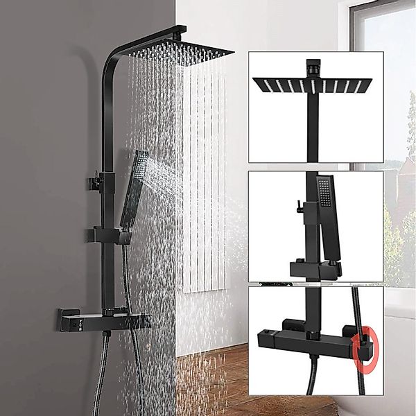 LETGOSPT Duschsystem Brausegarnitur mit Thermostat Mischbatterie günstig online kaufen