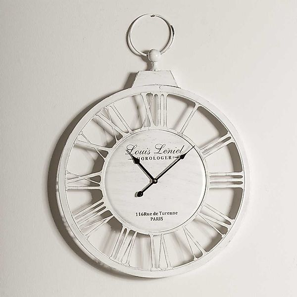 Wanduhr Antikweiß im Vintage Look 79 cm hoch - 58 cm breit günstig online kaufen