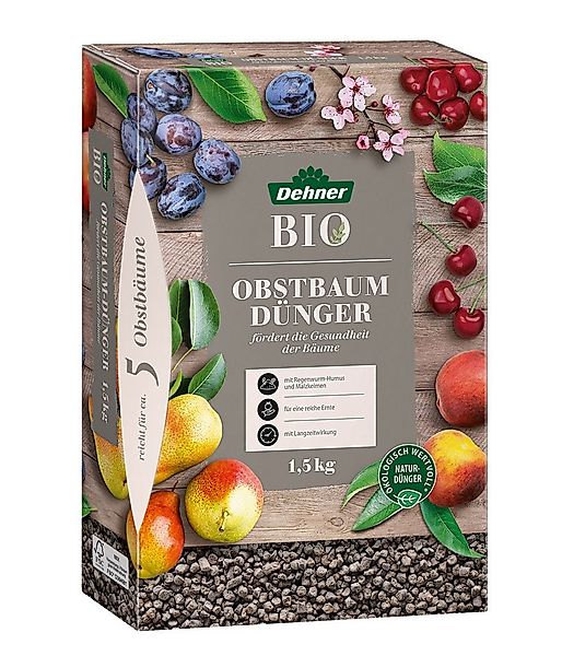 Dehner Gartendünger Bio Obstbaumdünger, hochwertiger NPK-Dünger, 5 Pflanzen günstig online kaufen