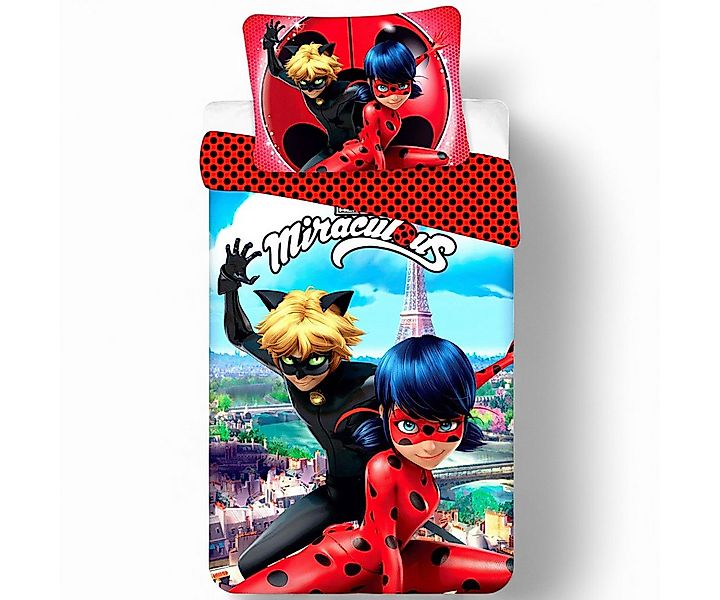 Miraculous Bettwäsche Ladybug & Cat Noir, Baumwolle, 2 teilig, Kinder Wende günstig online kaufen