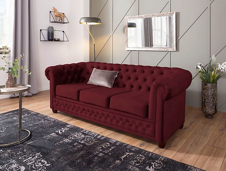 Home affaire Chesterfield-Sofa "New Castle", mit hochwertiger Knopfheftung günstig online kaufen