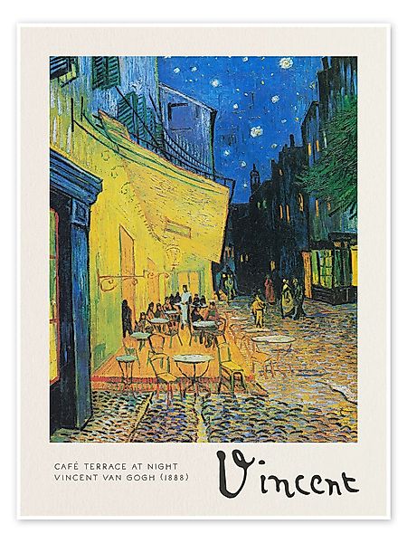 Posterlounge Wandbild Caféterrasse am Abend, 1888, günstig online kaufen