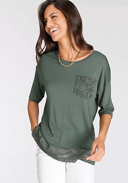 Laura Scott 3/4-Arm-Shirt, mit Spitzen-Details günstig online kaufen