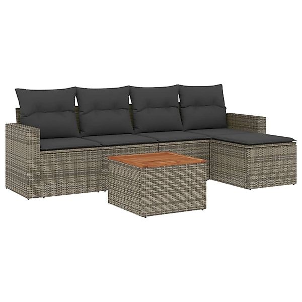 vidaXL Gartenlounge-Set 6-tlg. Garten-Sofagarnitur mit Kissen günstig online kaufen