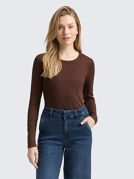 TOM TAILOR Langarmshirt T-Shirt Basic Slim Fit Langarmshirt günstig online kaufen