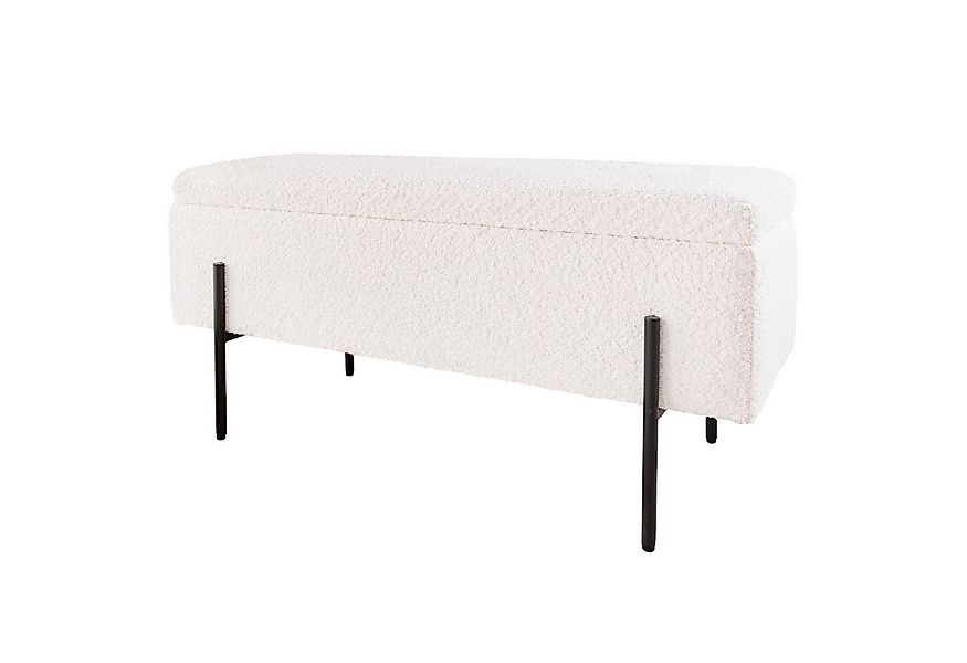 riess-ambiente Truhenbank LOFT 100cm weiß · gepolsterte Sitzbank aus Bouclé günstig online kaufen