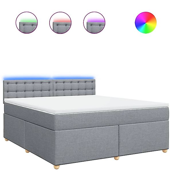 vidaXL Boxspringbett mit Matratze Hellgrau 180x200 cm Stoff 3289073 günstig online kaufen